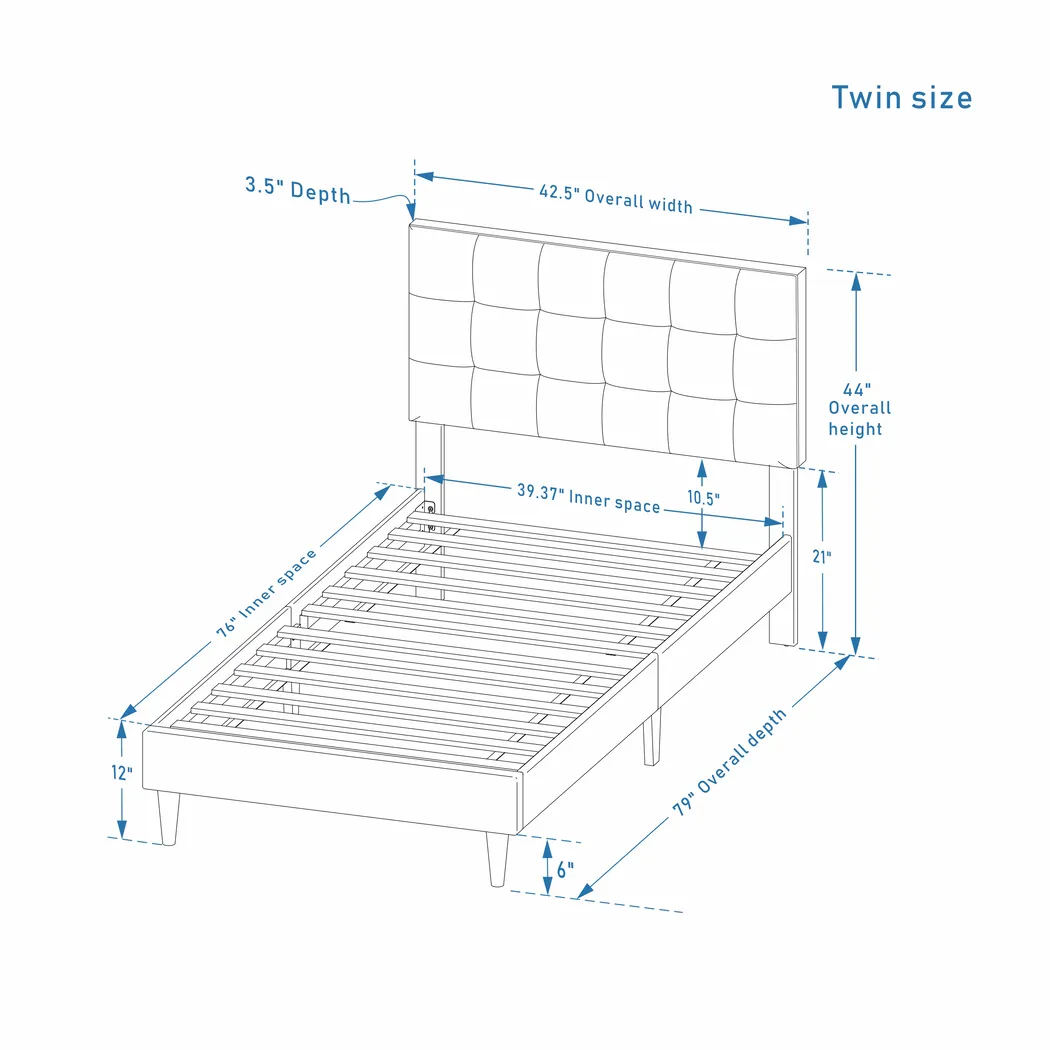 Larrimore Gray Twin Platform Bed - Thumbnail - Image 6
