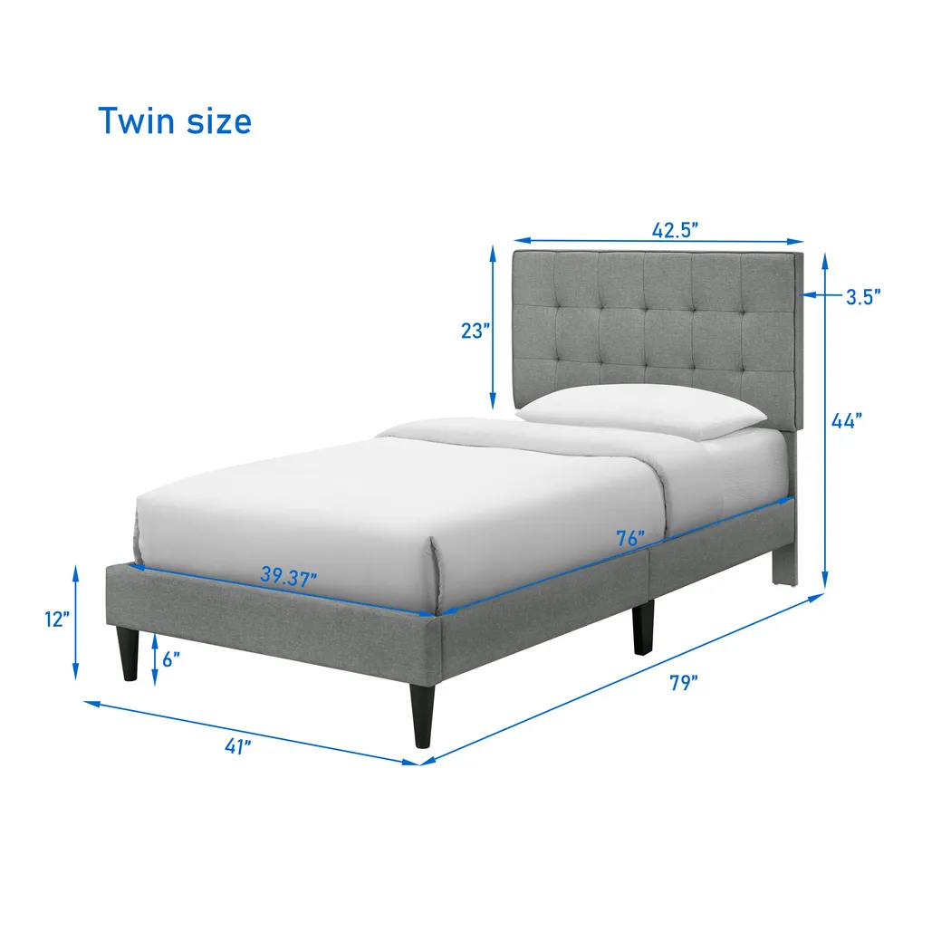 Larrimore Gray Twin Platform Bed - Thumbnail - Image 7