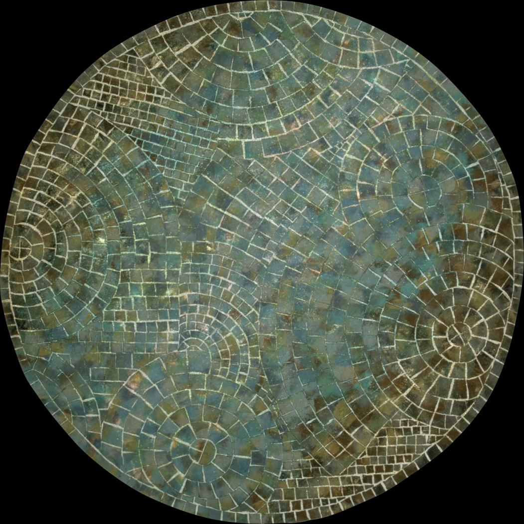 Larwood Blue 8' Round Indoor/Outdoor Rug - Thumbnail - Image 1