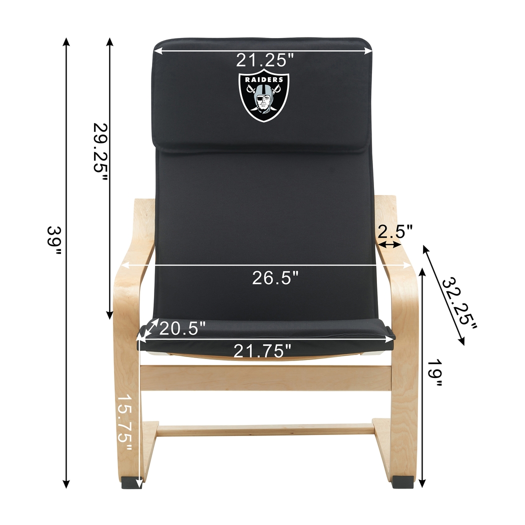 Las Vegas Raiders Black Accent Chair - Thumbnail - Image 5