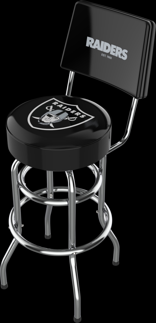 Las Vegas Raiders Black Swivel Barstool with Back - Thumbnail - Image 1