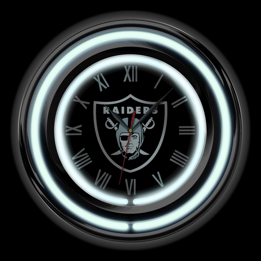 Las Vegas Raiders Black Neon Wall Clock - Thumbnail - Image 3