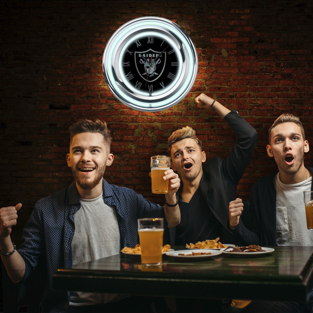 Las Vegas Raiders Black Neon Wall Clock - Thumbnail - Image 5