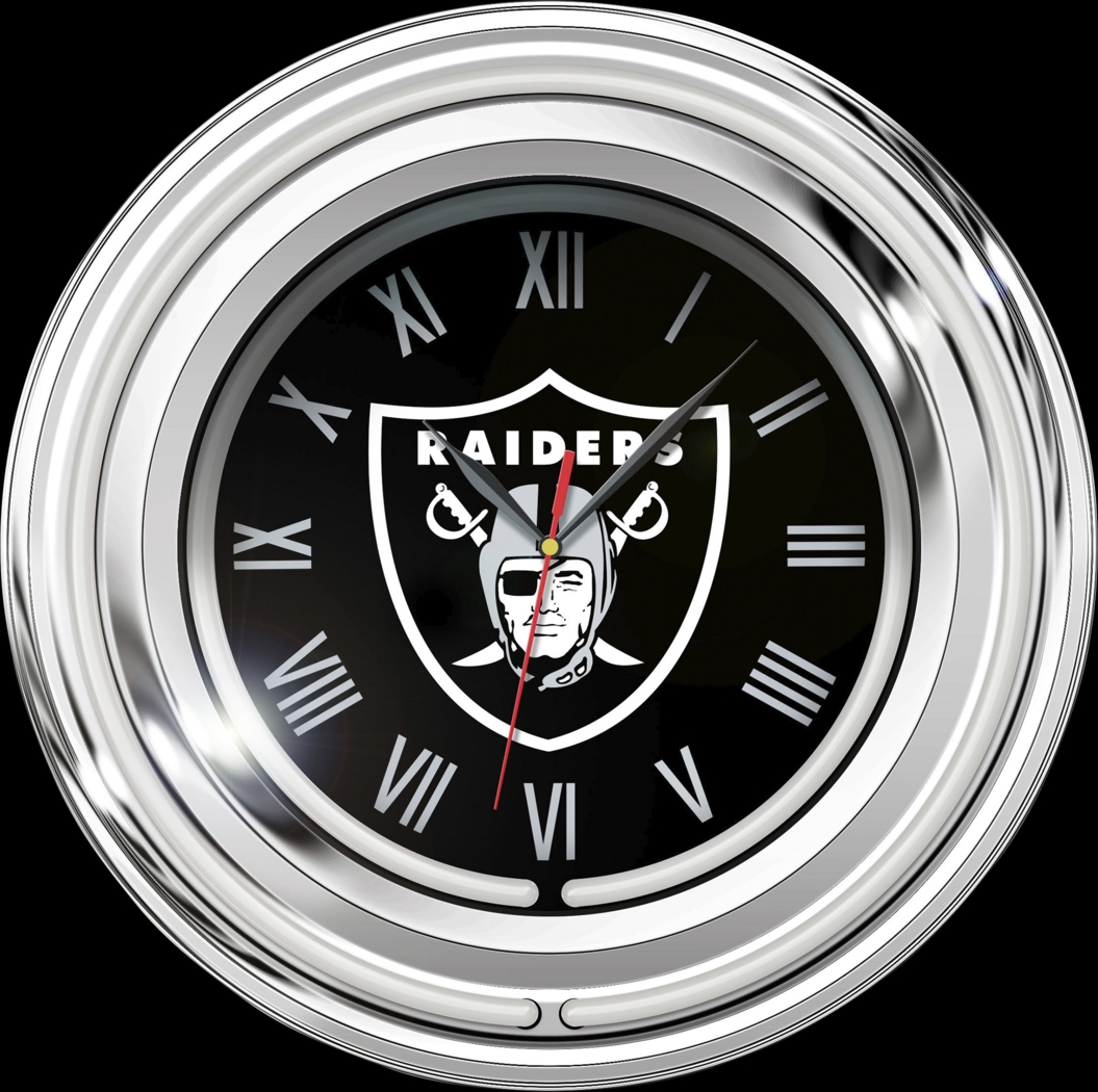 Las Vegas Raiders Black Neon Wall Clock - Thumbnail - Image 1