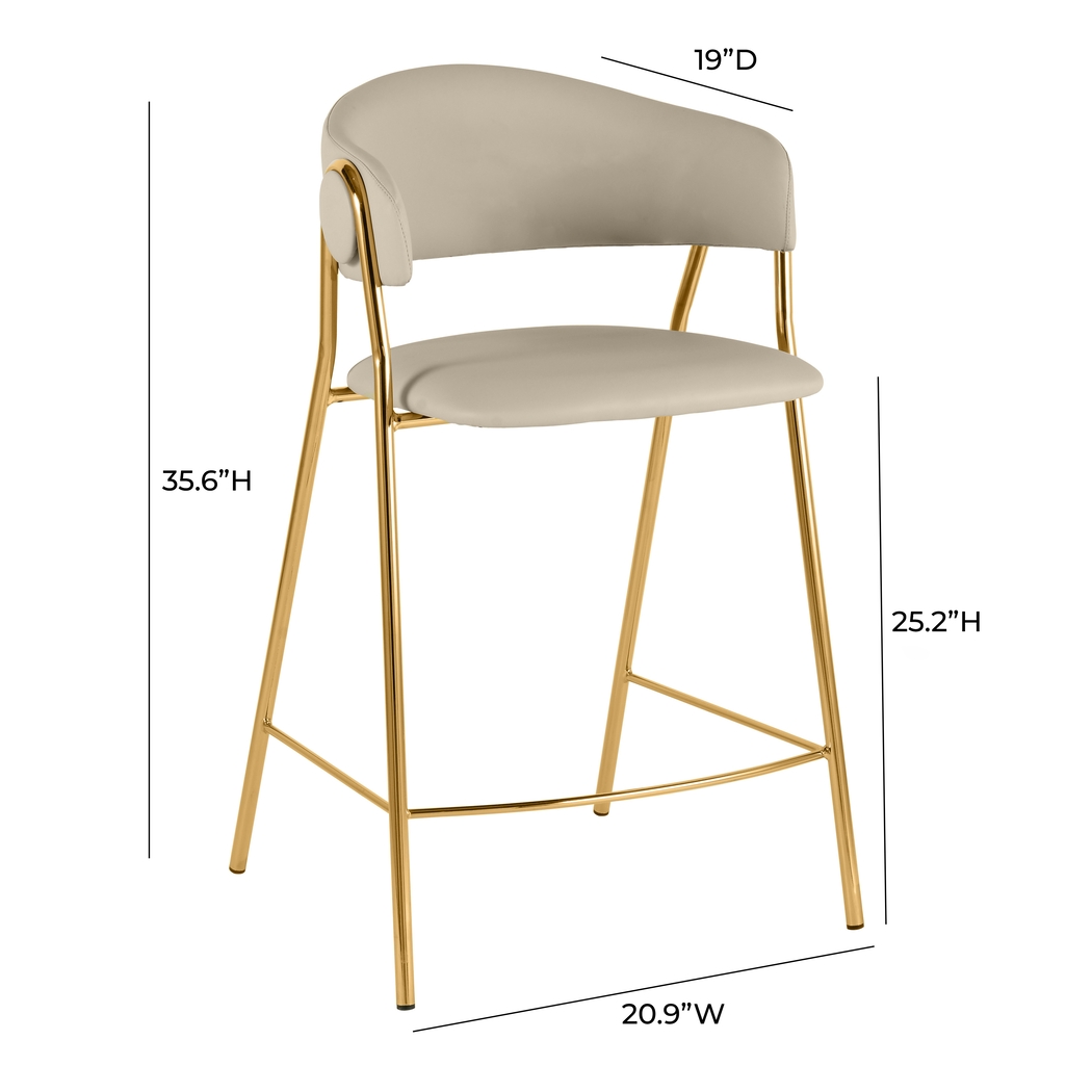 Lasiandra Beige Counter Stool, Set of 2 - Thumbnail - Image 6