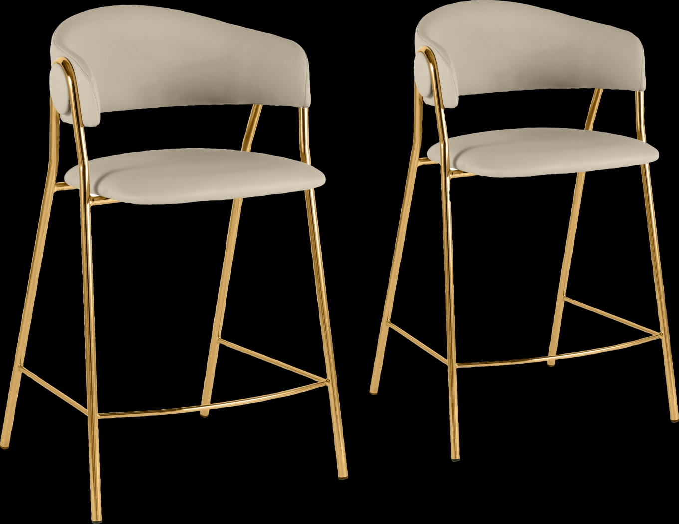 Lasiandra Beige Counter Stool, Set of 2 - Thumbnail - Image 1
