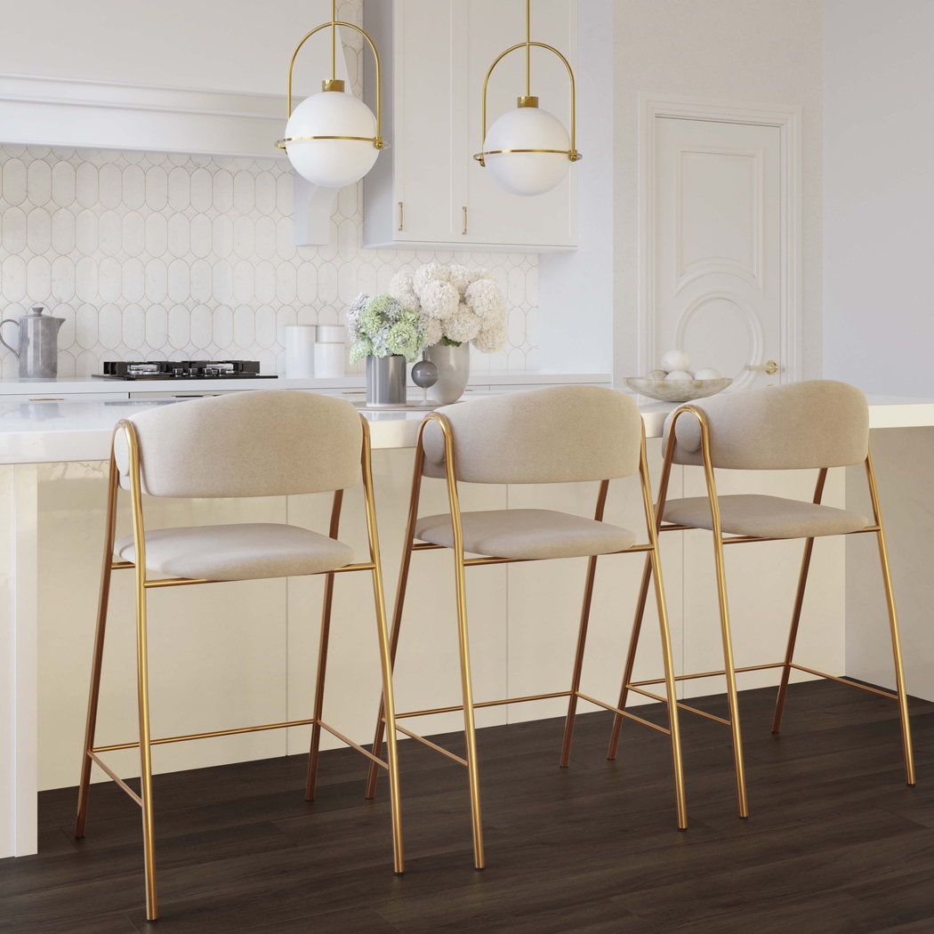 Lasiandra Cream Counter Stool, Set of 2 - Thumbnail - Image 2