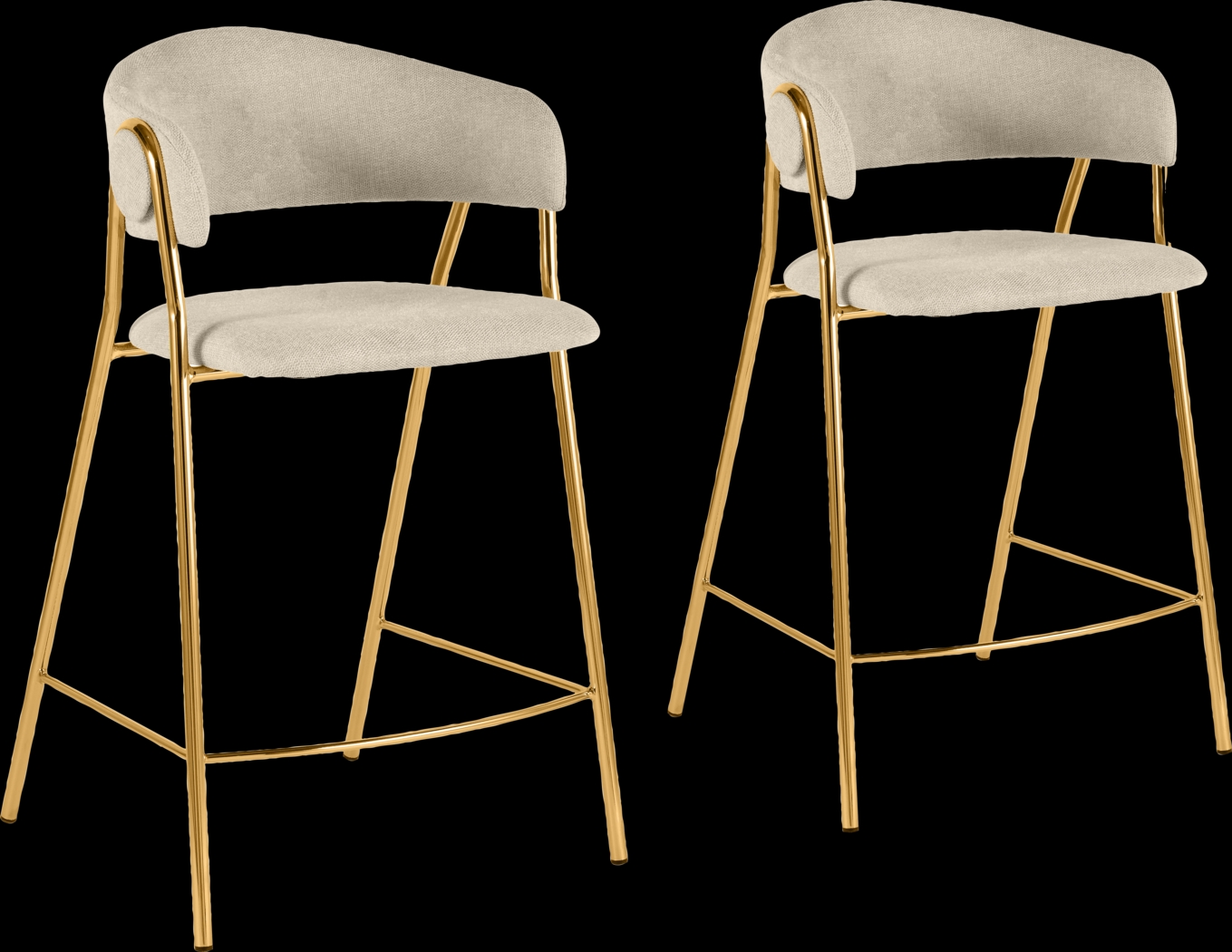 Lasiandra Cream Counter Stool, Set of 2 - Thumbnail - Image 1