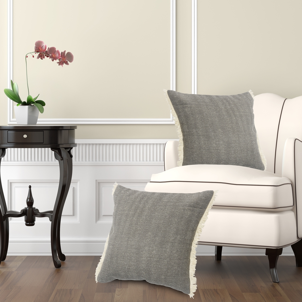 Laspelan Gray Throw Pillow - Thumbnail - Image 2