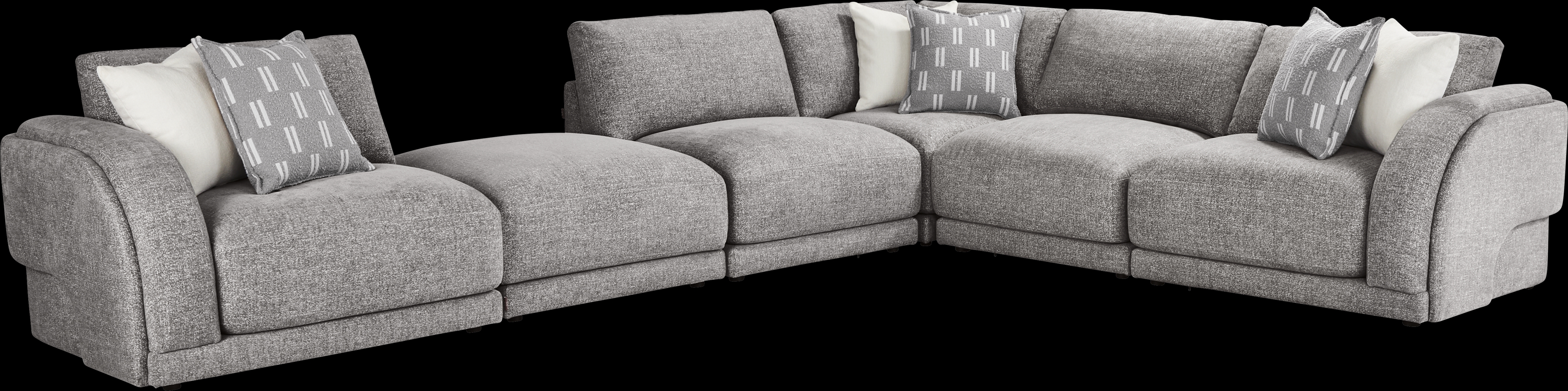 Latham Court Gray 6 Pc Sectional - Thumbnail - Image 1
