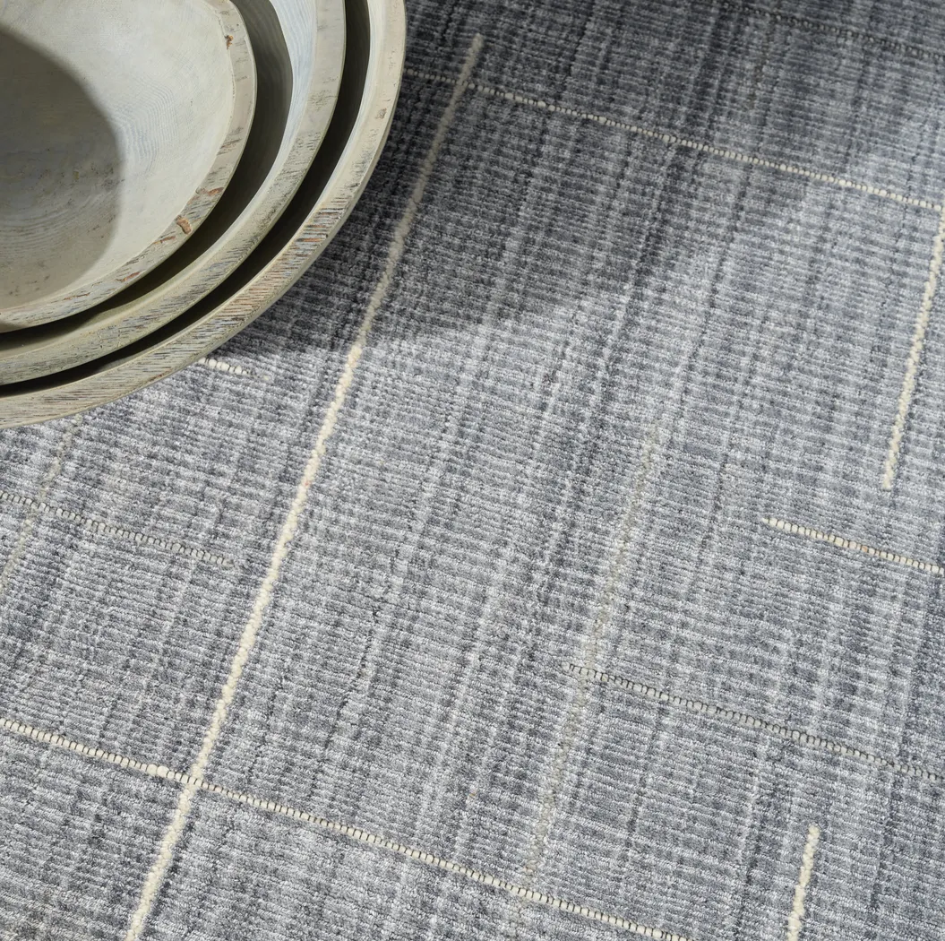 Lattice Mist Blue 8'6 x 11'6 Rug - Thumbnail - Image 5