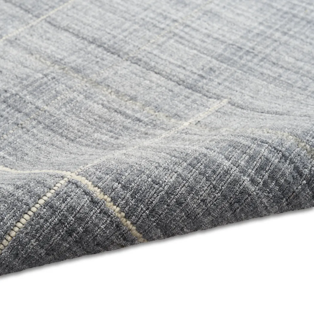 Lattice Mist Denim 7'9 x 9'9 Rug - Thumbnail - Image 3