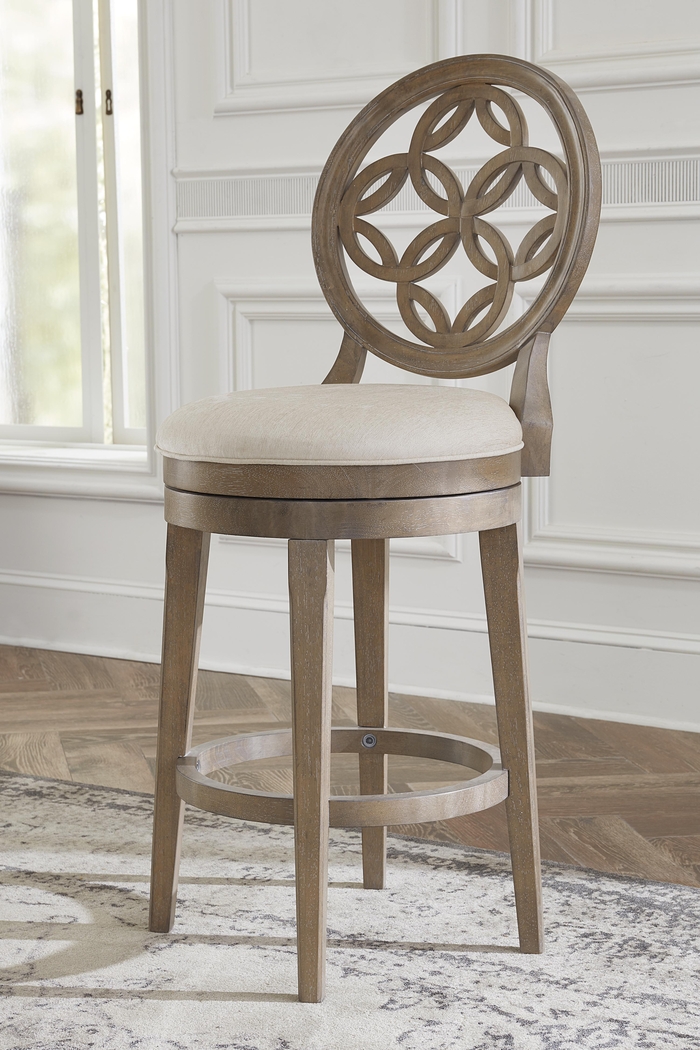 Lattimo Cream Swivel Barstool - Thumbnail - Image 2