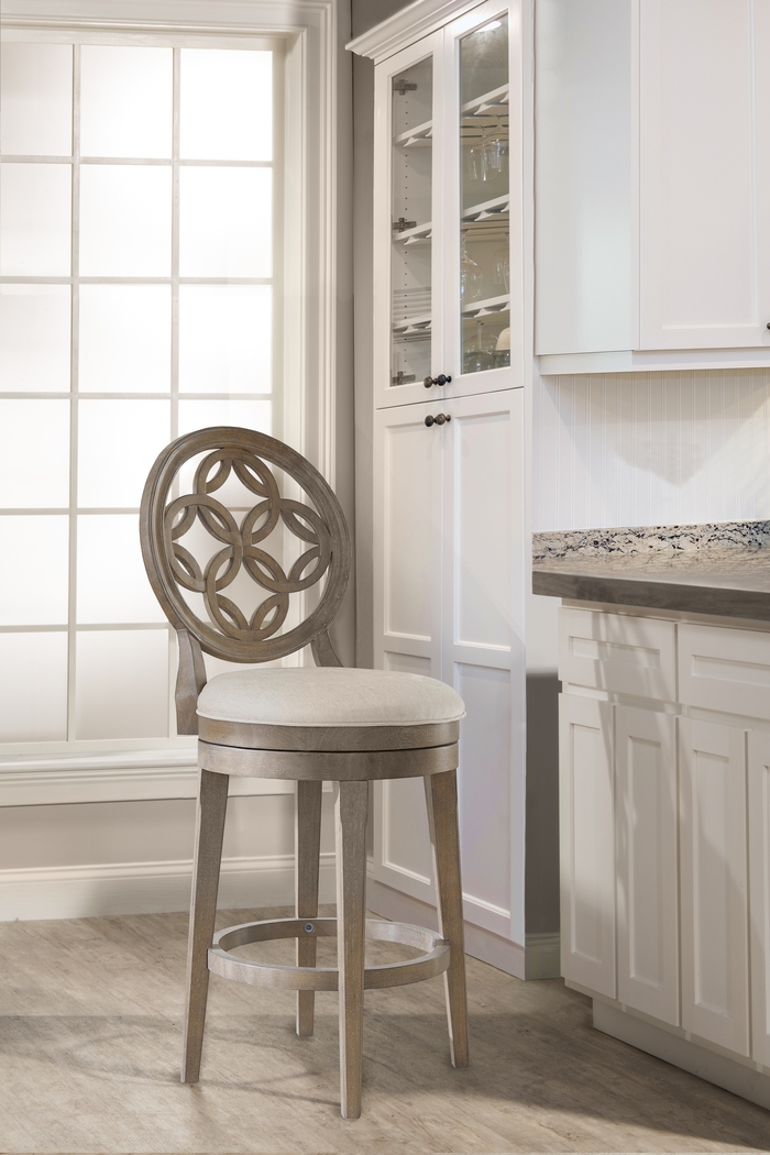 Lattimo Cream Swivel Counter Height Stool - Thumbnail - Image 2