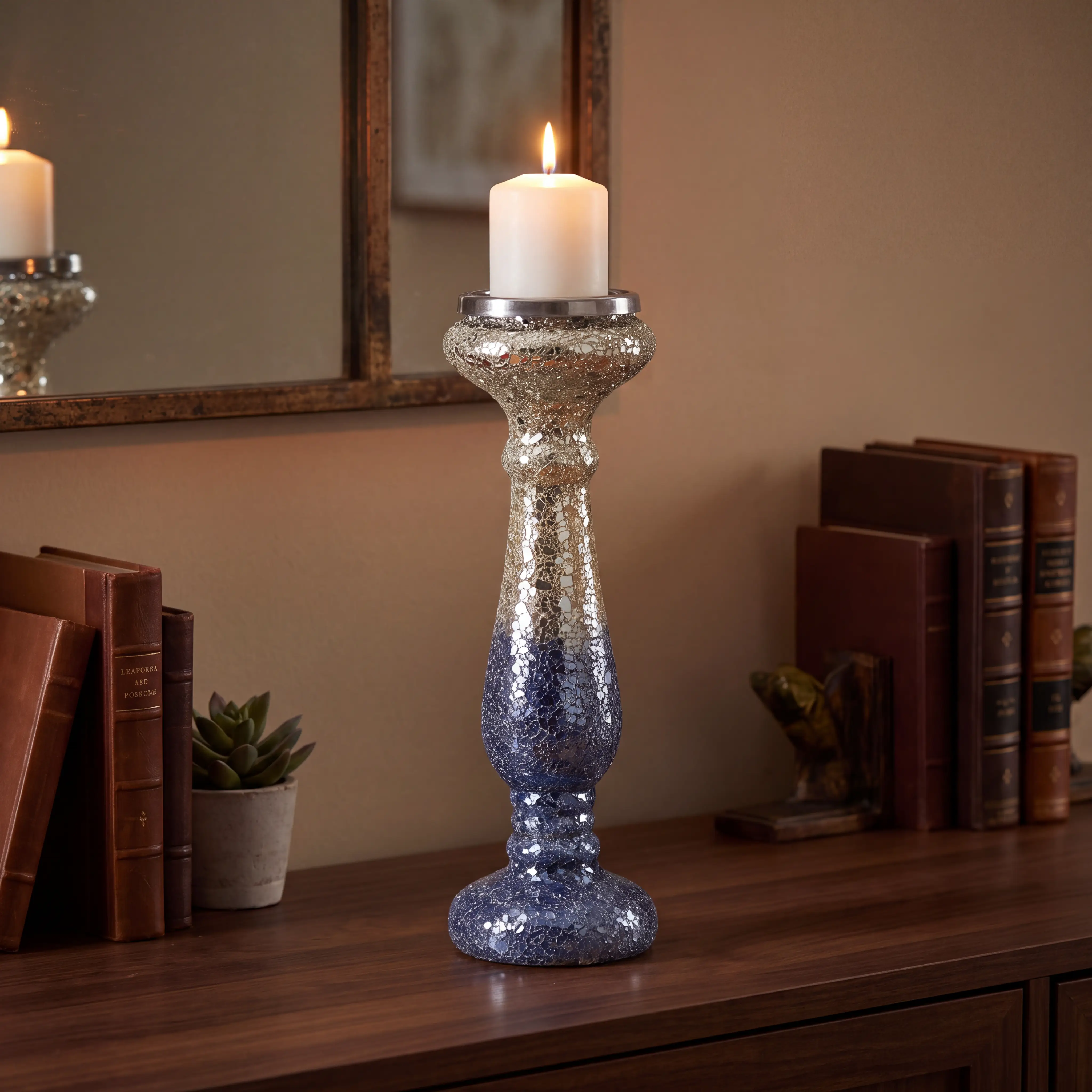 Lauramac Blue Large Candle Holder - Thumbnail - Image 2