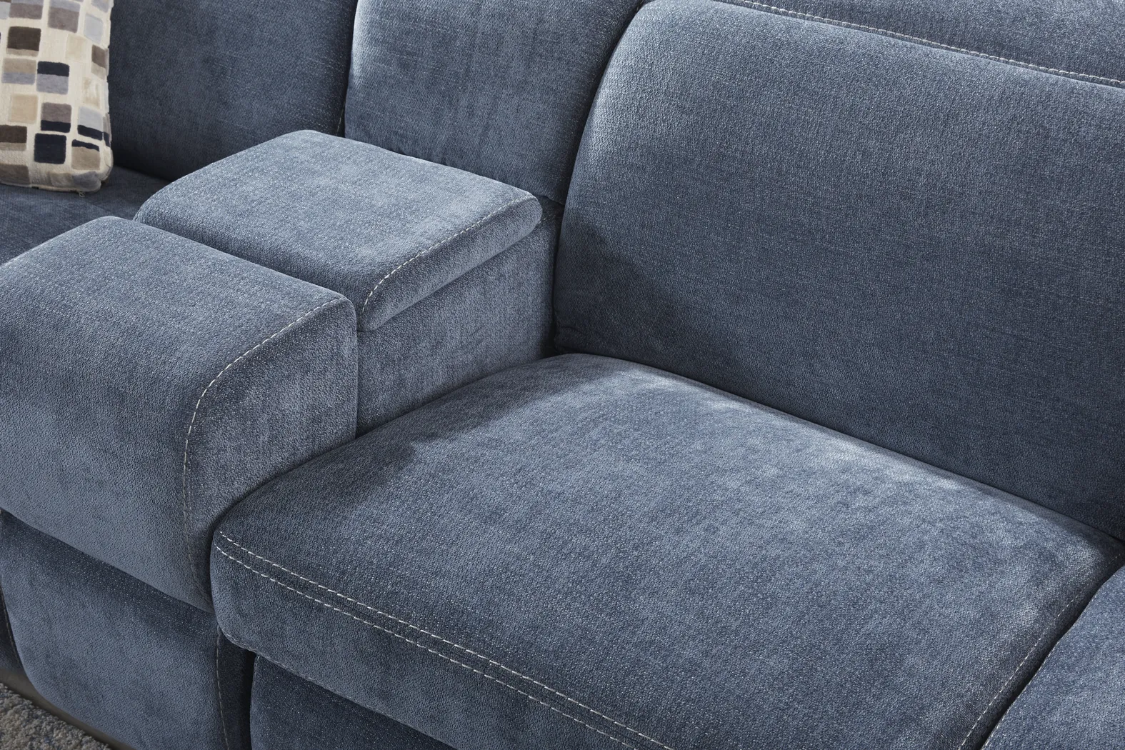 Laurel Heights Blue 6 Pc Dual Power Reclining Sleeper Sectional - Image 13