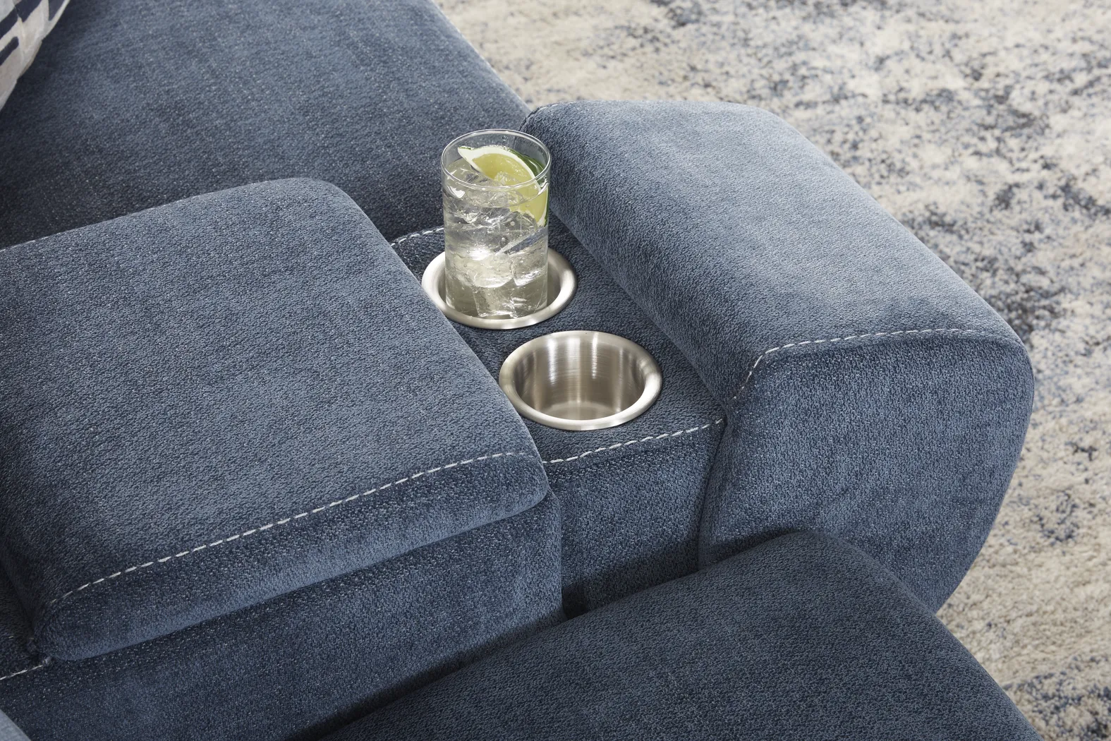 Laurel Heights Blue 6 Pc Dual Power Reclining Sleeper Sectional - Image 14