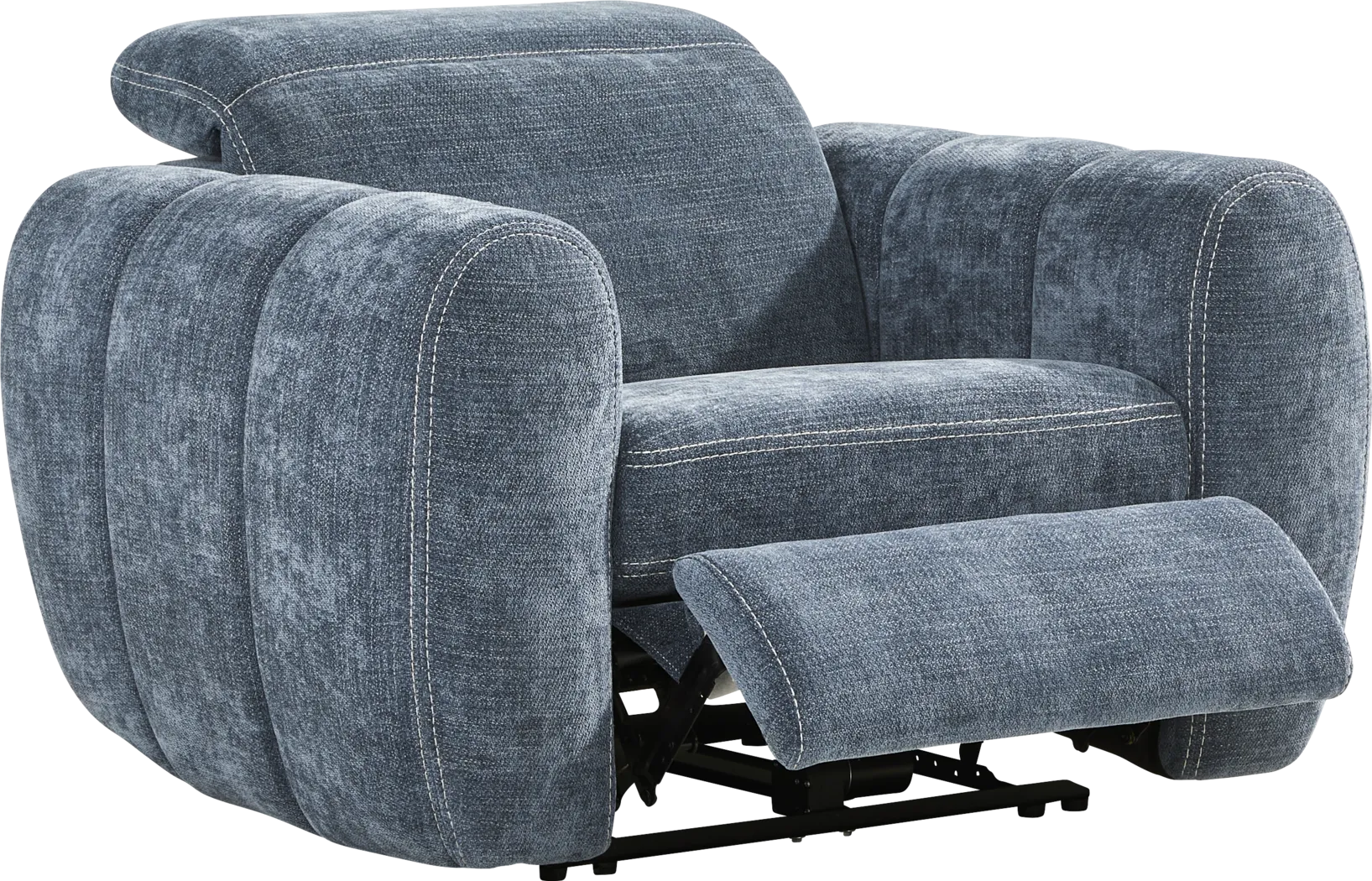 Laurel Heights Blue Dual Power Recliner - Thumbnail - Image 1