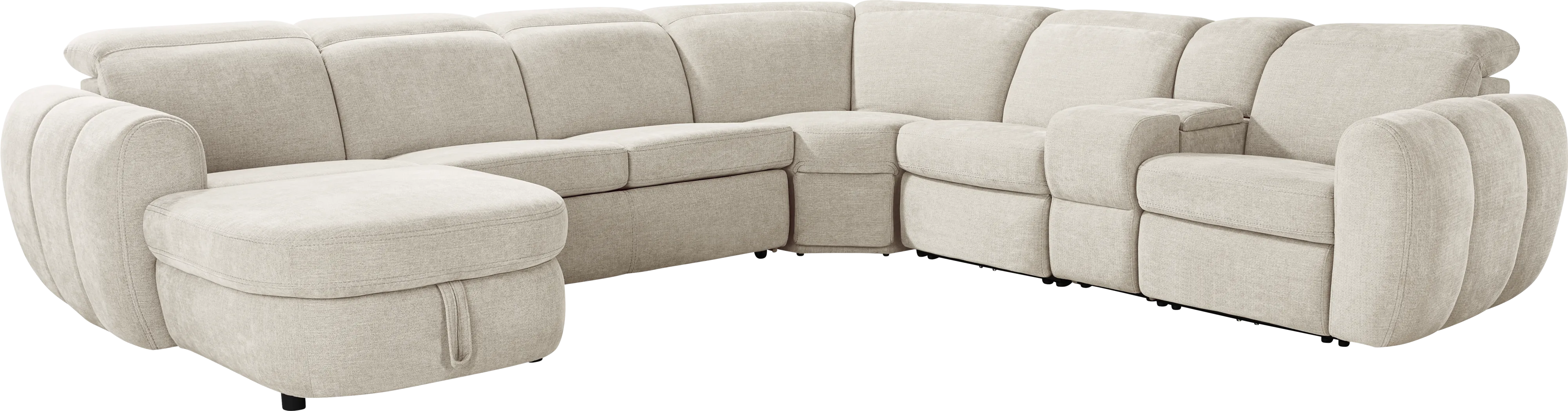 Laurel Heights Gray 6 Pc Dual Power Reclining Sleeper Sectional - Thumbnail - Image 4