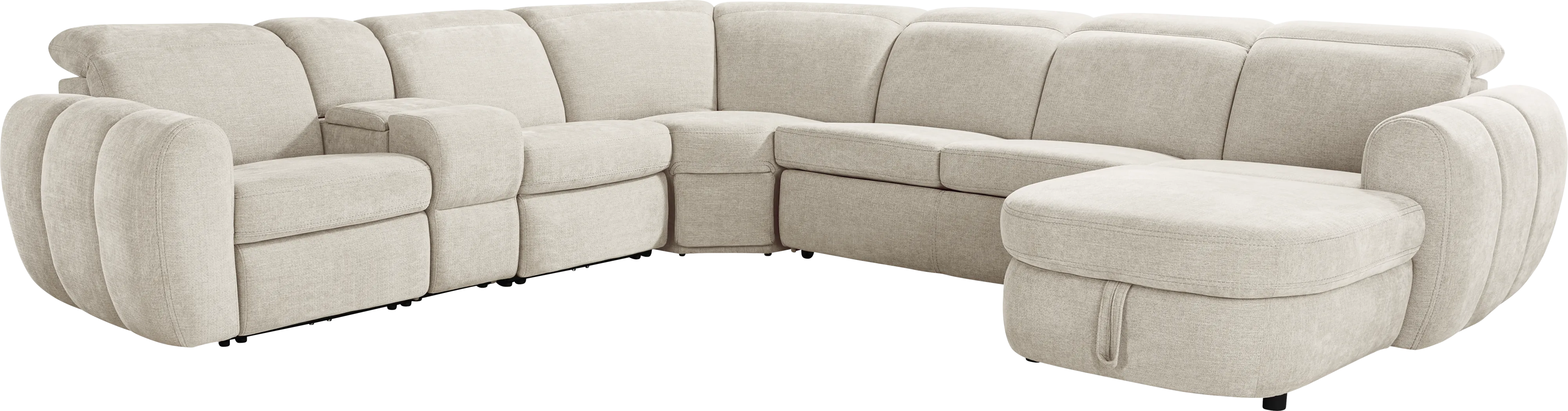 Laurel Heights Gray 6 Pc Dual Power Reclining Sleeper Sectional - Thumbnail - Image 4