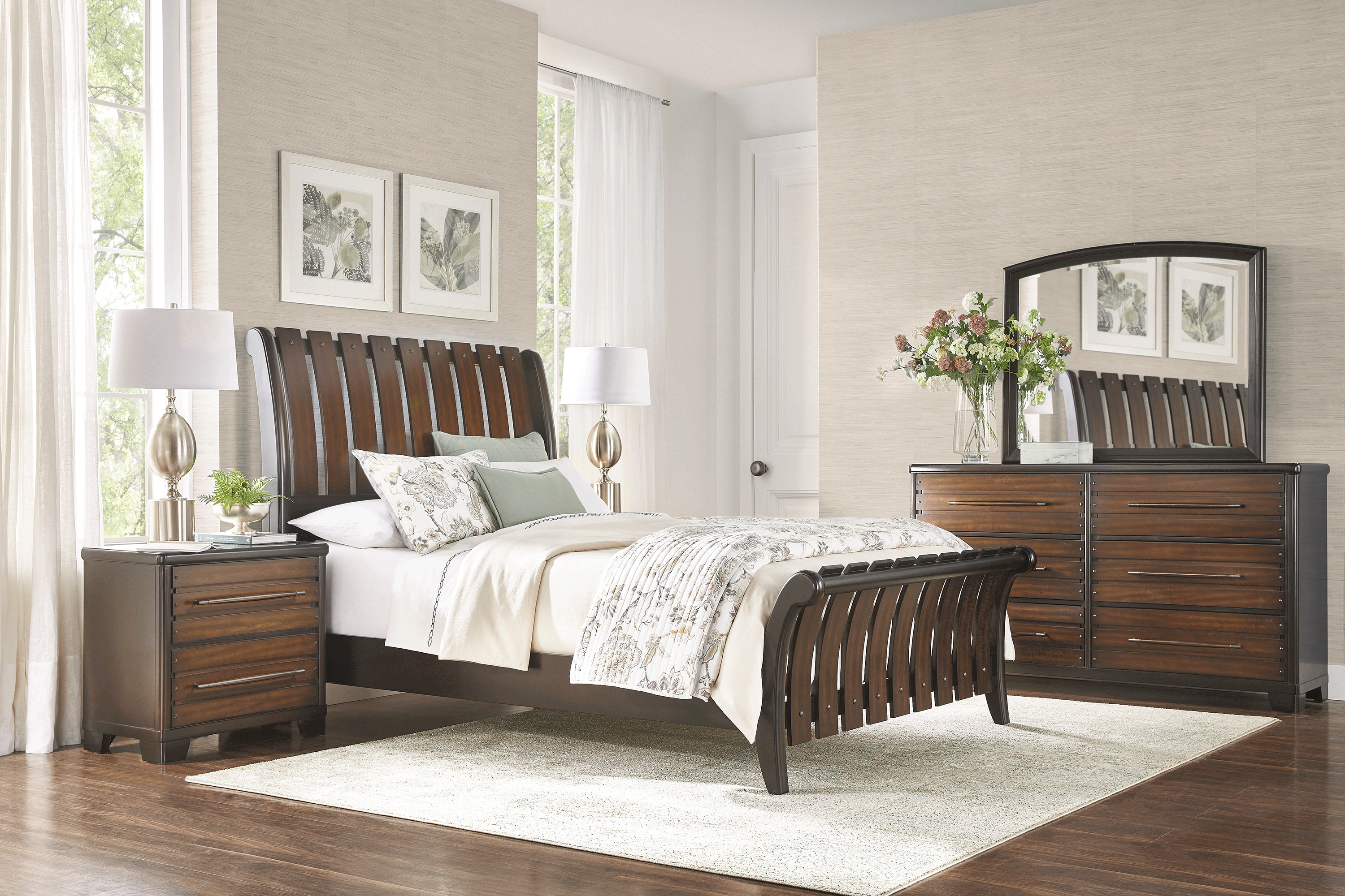 Laurel Hill Espresso 7 Pc King Sleigh Bedroom - Thumbnail - Image 1