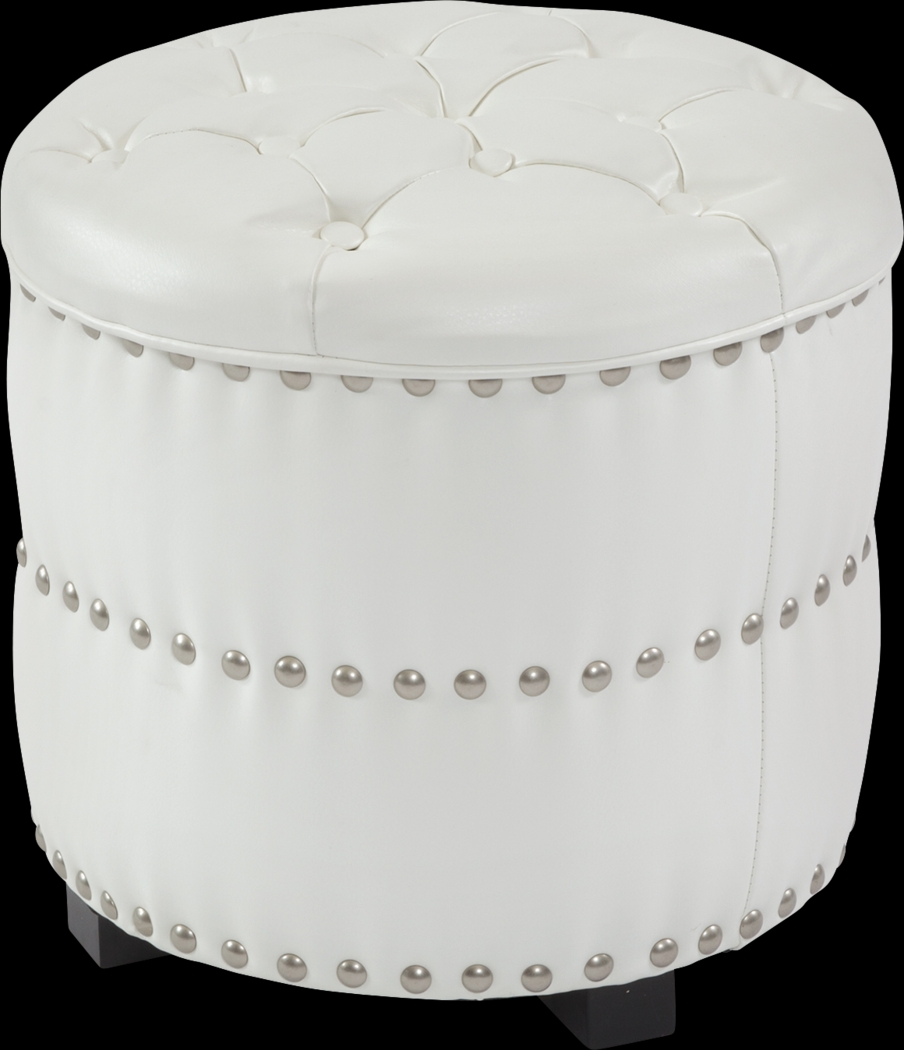Laurelwood White Ottoman - Thumbnail - Image 1