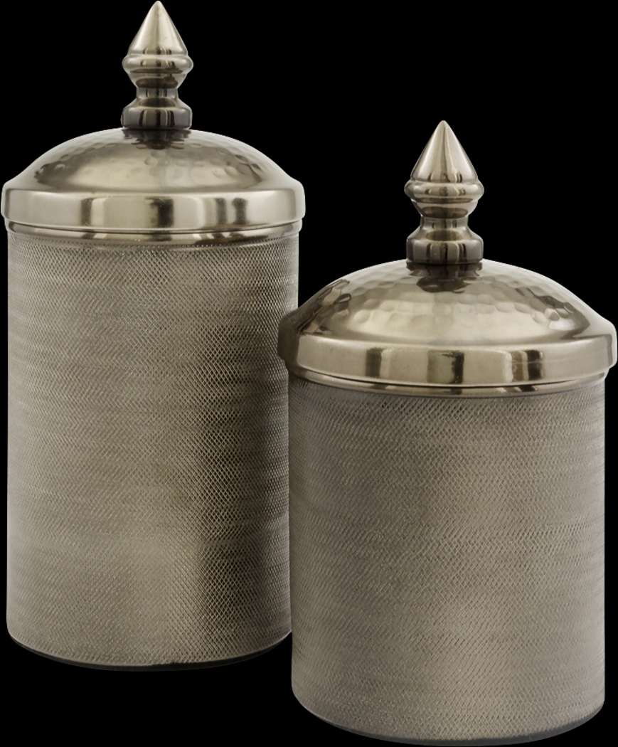 Laurynn Brown Canisters Set of 2 - Thumbnail - Image 1