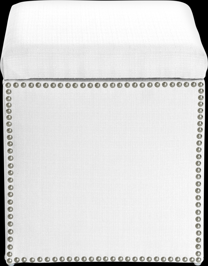 Lavan White Storage Ottoman - Thumbnail - Image 3