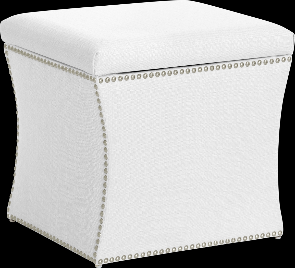 Lavan White Storage Ottoman - Thumbnail - Image 1