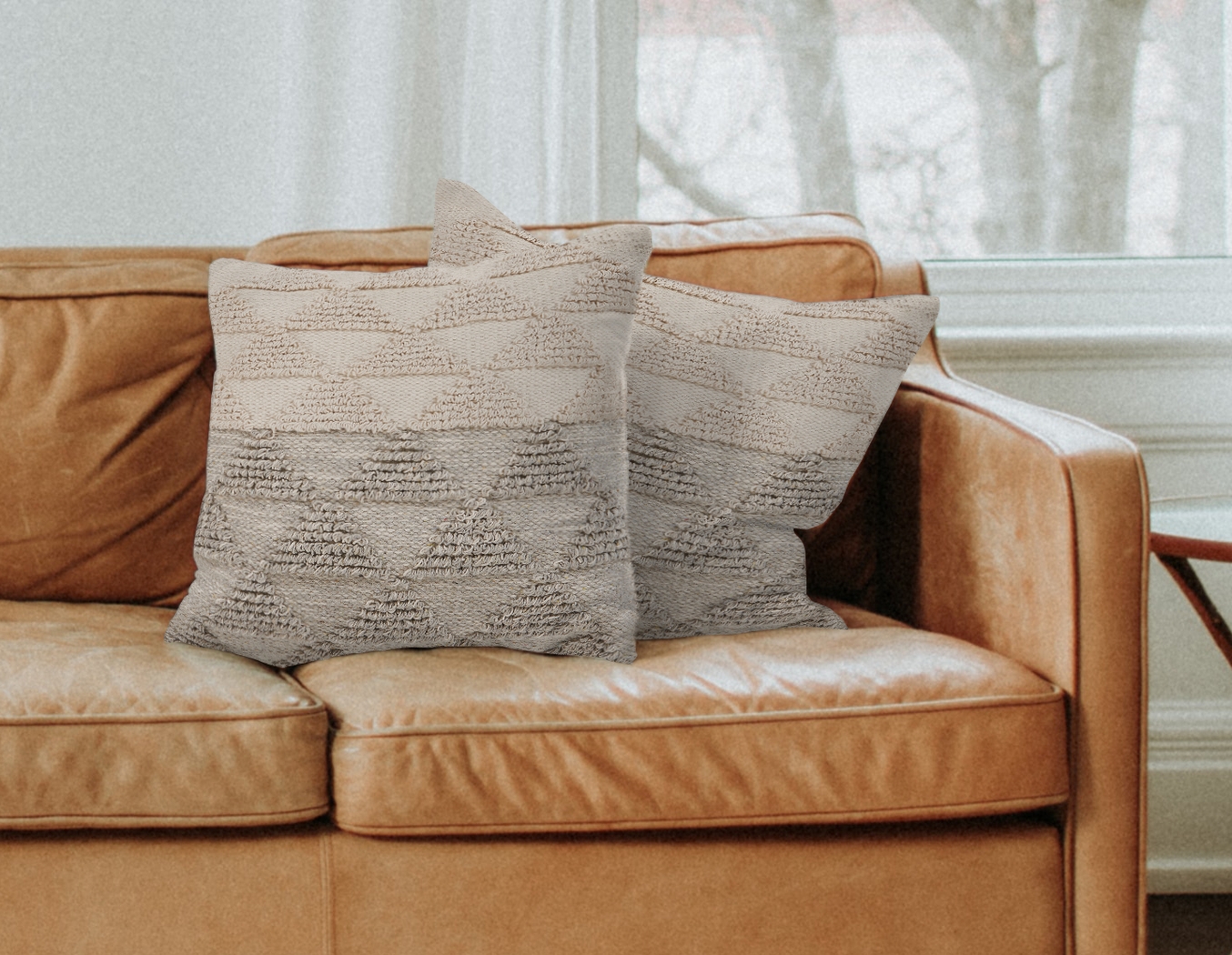 Lavellar Beige Accent Pillow Set of 2 - Thumbnail - Image 2