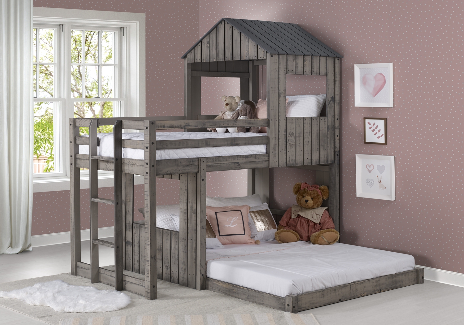 Laverock Gray Twin/Full Bunk Bed - Thumbnail - Image 2
