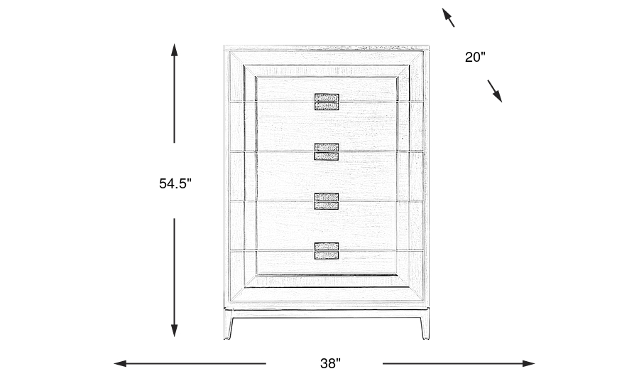 Dimension Image. Please refer to the Dimension Tab on this page for dimension details.