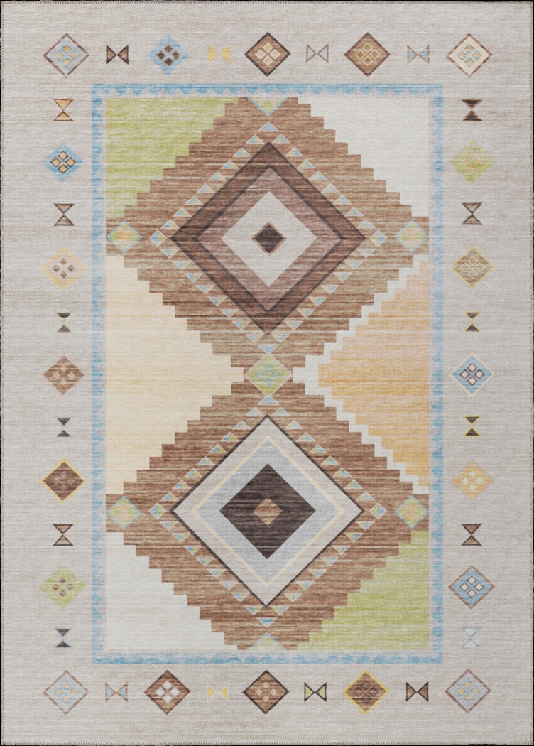 Lawnbrook Beige/Multi 5' x 8' Rug - Thumbnail - Image 1