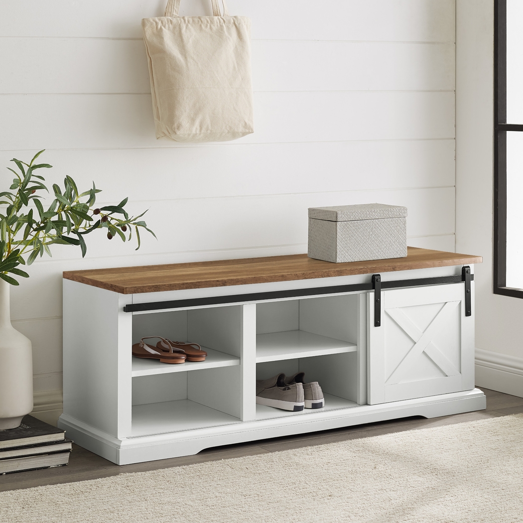 Lawther White Accent Bench - Thumbnail - Image 4