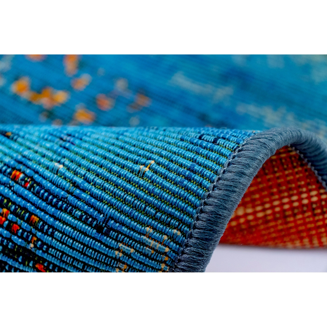 Laylah Blue 6'6 x 9'4 Indoor/Outdoor Rug - Thumbnail - Image 3