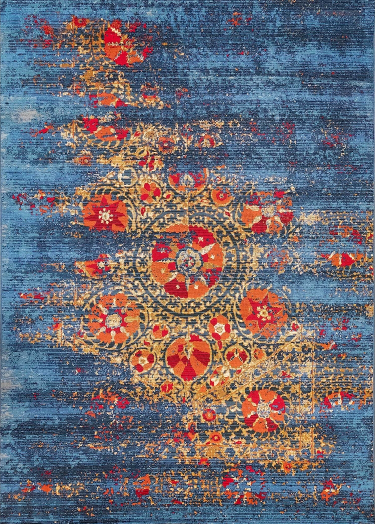 Laylah Blue 6'6 x 9'4 Indoor/Outdoor Rug - Thumbnail - Image 1