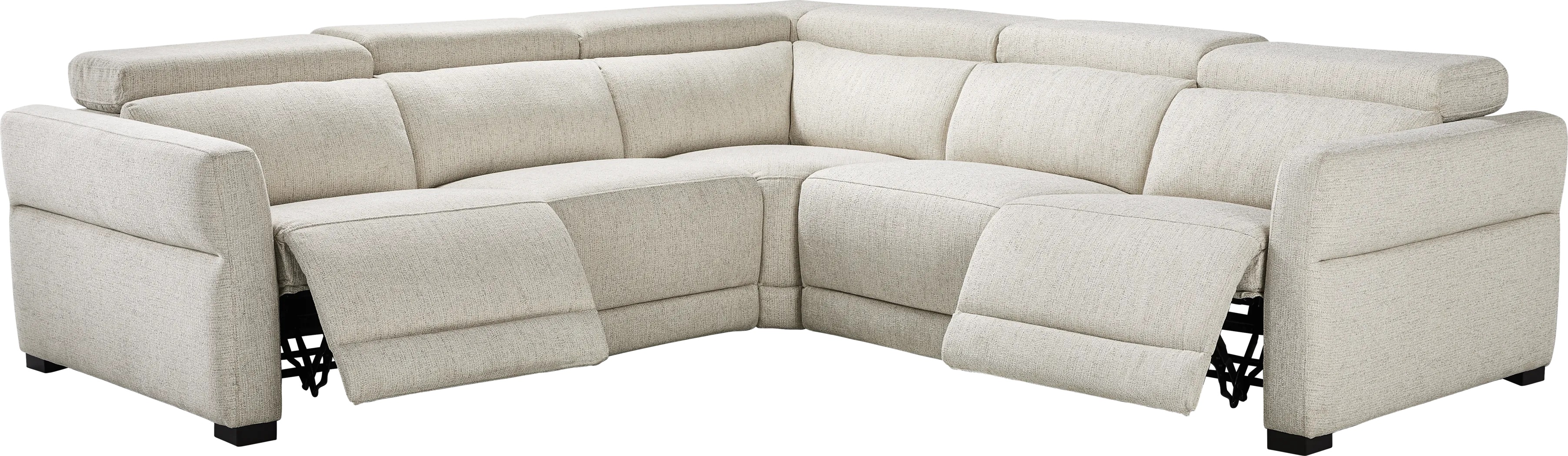 Layton Beige 3 Pc Dual Power Reclining Sectional - Thumbnail - Image 1