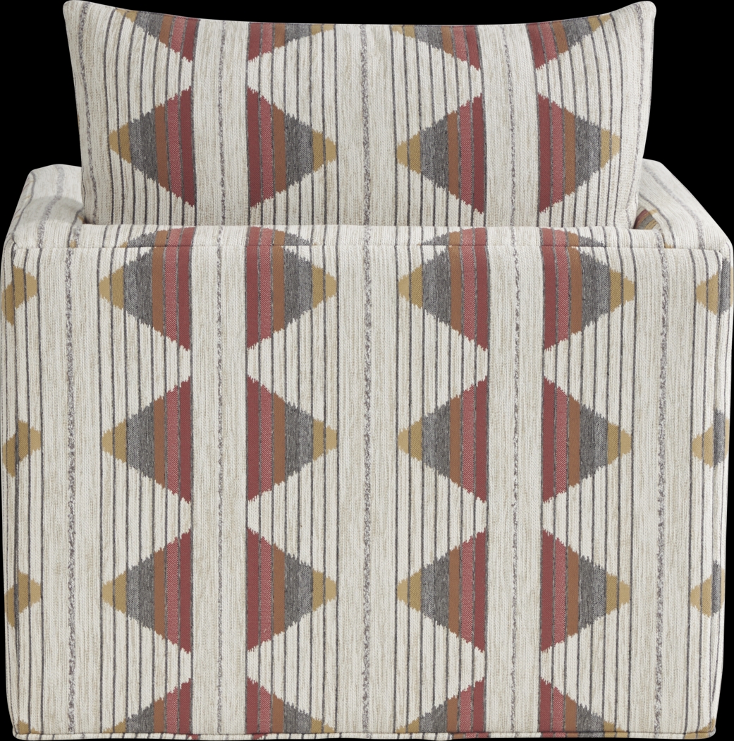 Lazo Red Swivel Accent Chair - Thumbnail - Image 3