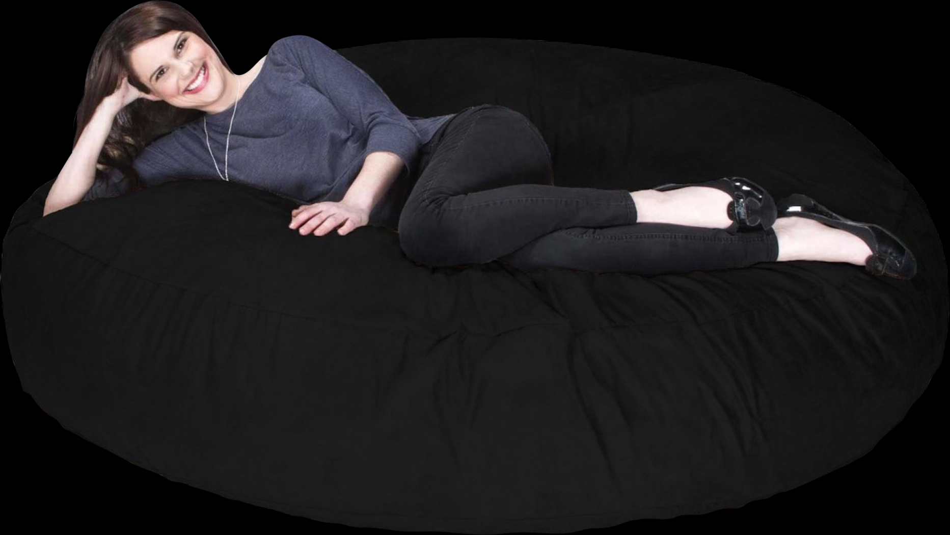 Lazy Dayz Black Bean Bag Chair - Thumbnail - Image 2