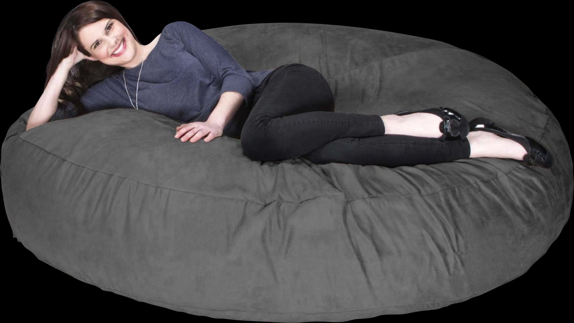 Lazy Dayz Gray Bean Bag Chair - Thumbnail - Image 2