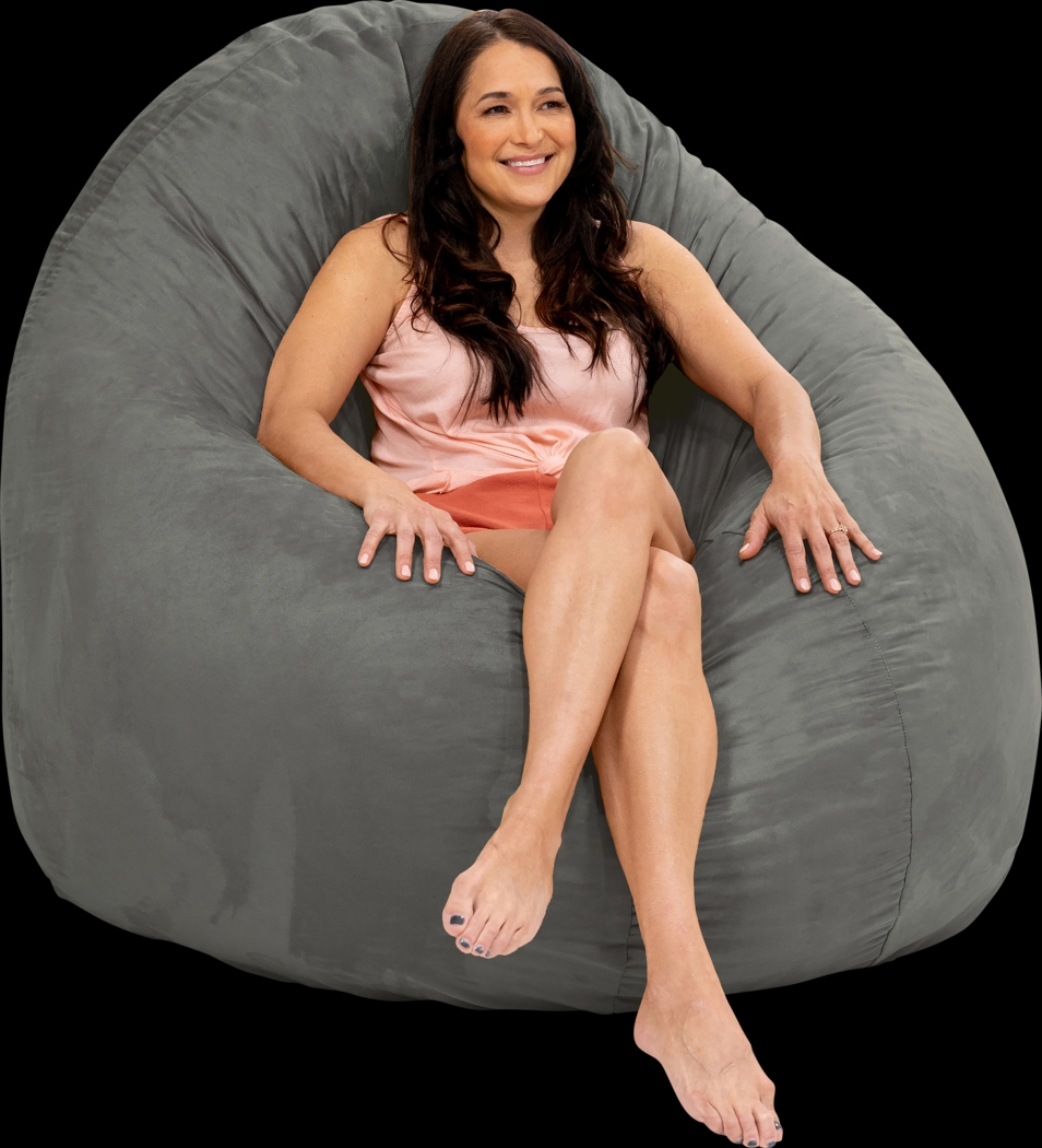 Lazy Dayz Gray Bean Bag Chair - Thumbnail - Image 11