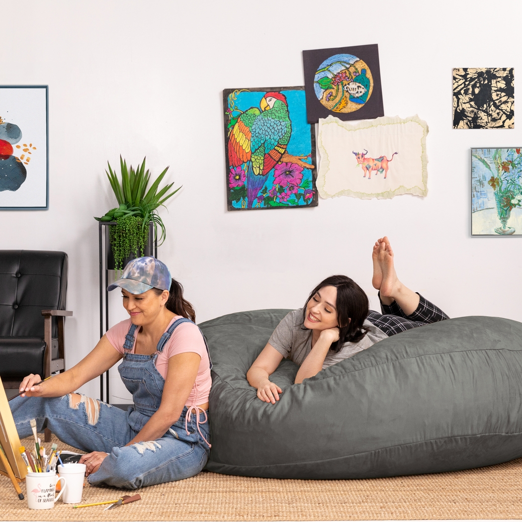 Lazy Dayz Gray Bean Bag Chair - Thumbnail - Image 8