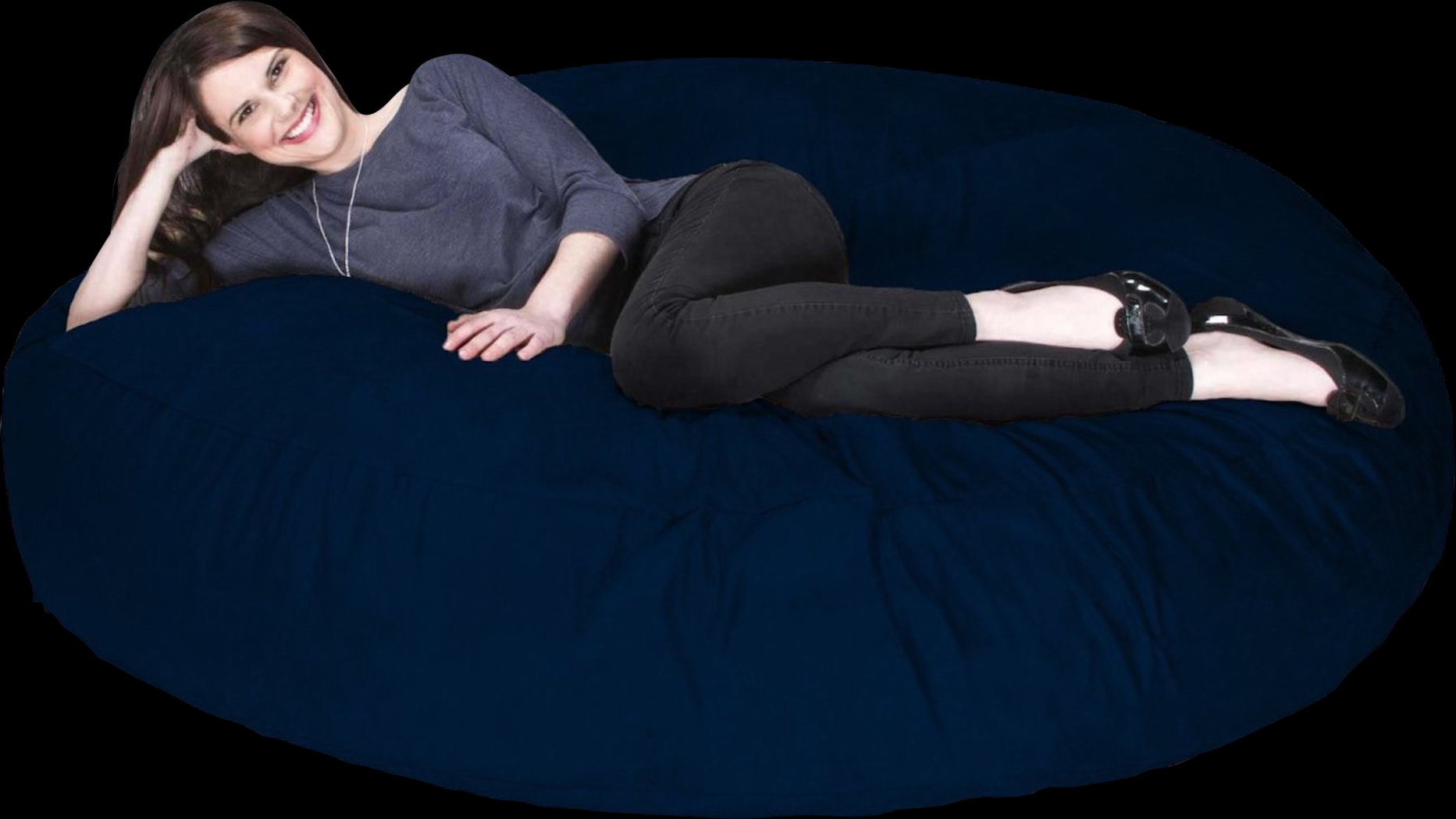 Lazy Dayz Navy Bean Bag Chair - Thumbnail - Image 2
