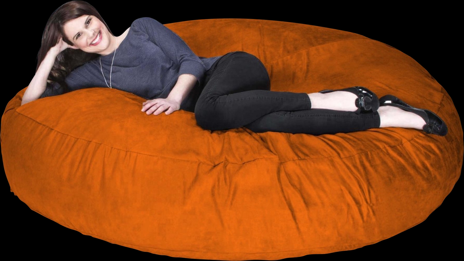 Lazy Dayz Orange Bean Bag Chair - Thumbnail - Image 2