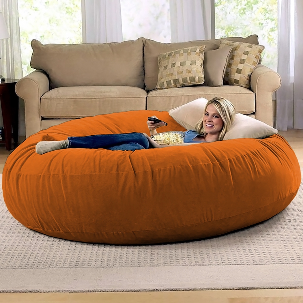 Lazy Dayz Orange Bean Bag Chair - Thumbnail - Image 7
