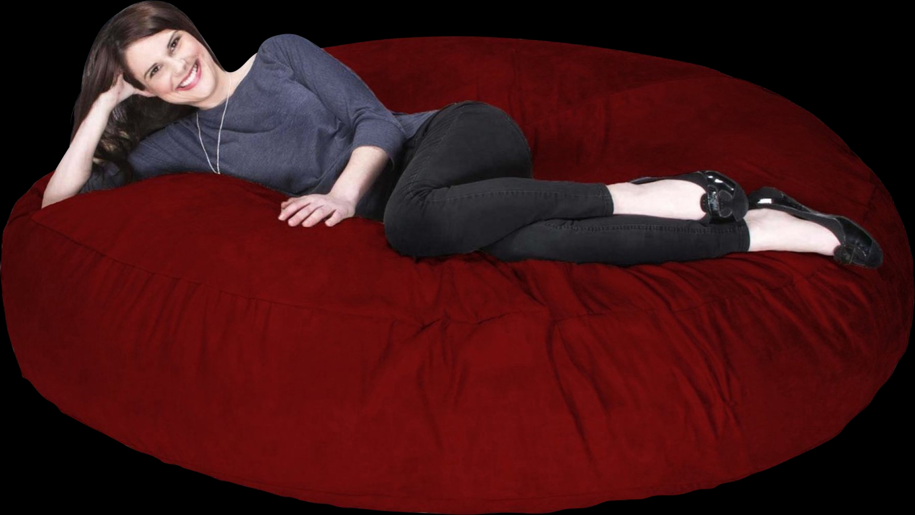 Lazy Dayz Red Bean Bag Chair - Thumbnail - Image 2
