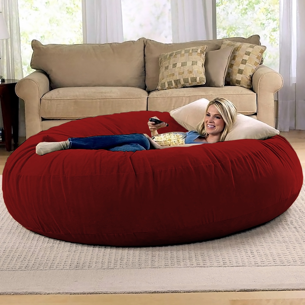 Lazy Dayz Red Bean Bag Chair - Thumbnail - Image 7