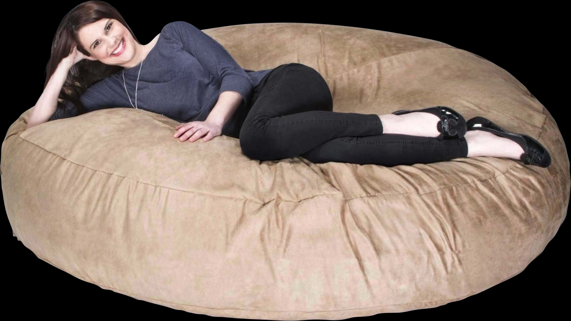 Lazy Dayz Tan Bean Bag Chair - Thumbnail - Image 2