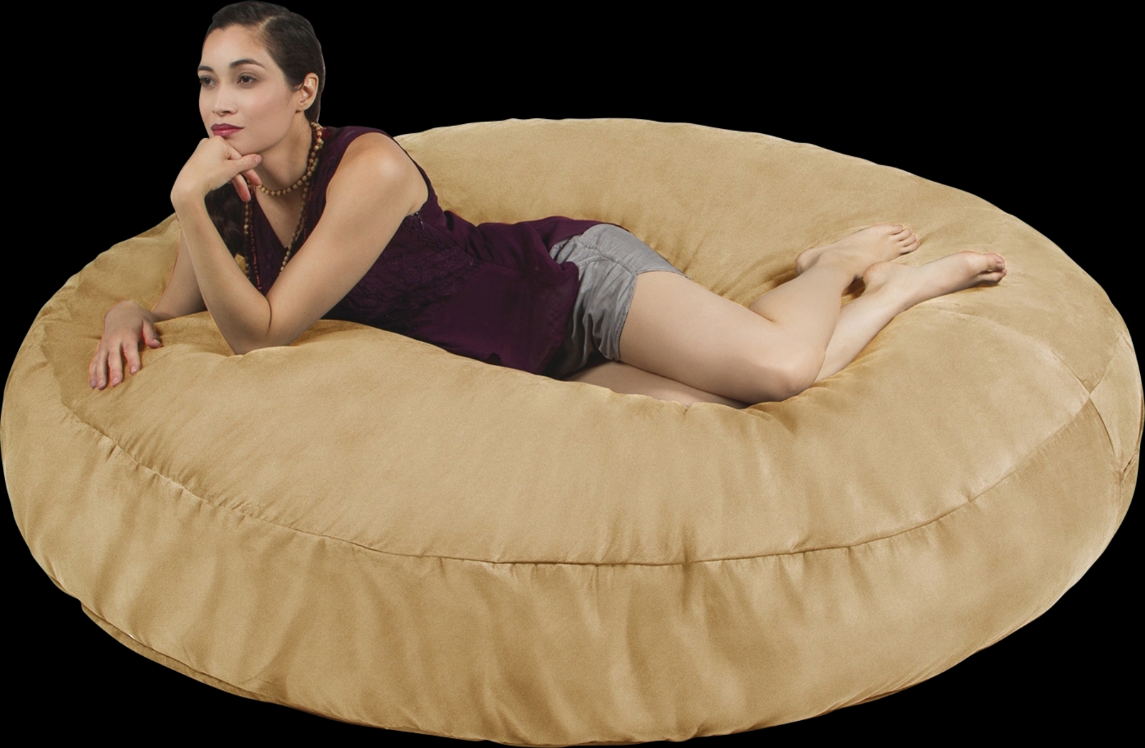 Lazy Dayz Tan Bean Bag Chair - Thumbnail - Image 1