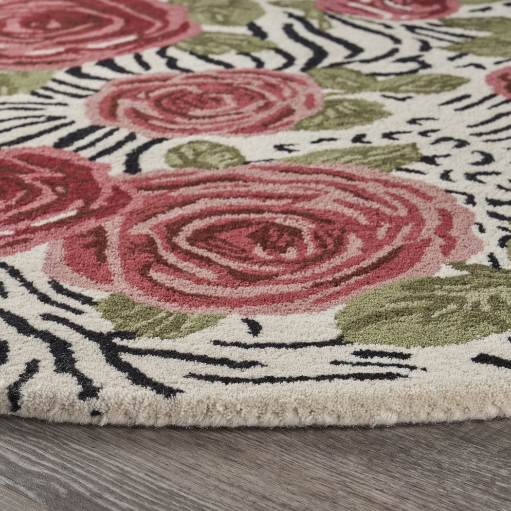Leaflace Red 6' Round Rug - Thumbnail - Image 6